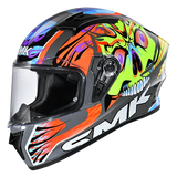 SMK Stellar Skull (GL647) Helmet - Grey Yellw Orange