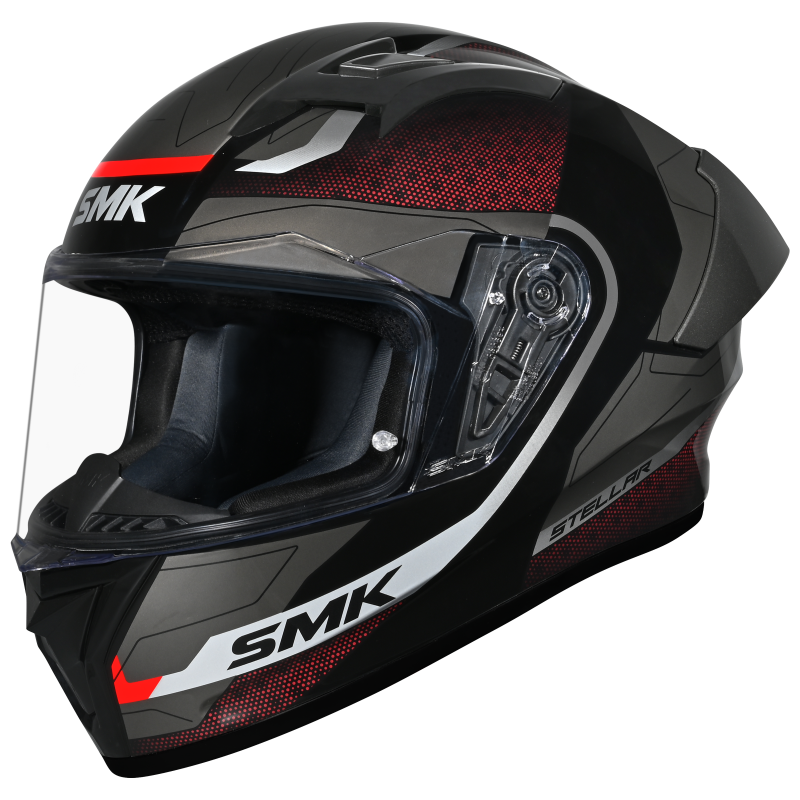 SMK Stellar Sport Flight (GL236) Full Face Helmet - Black/Red/Grey