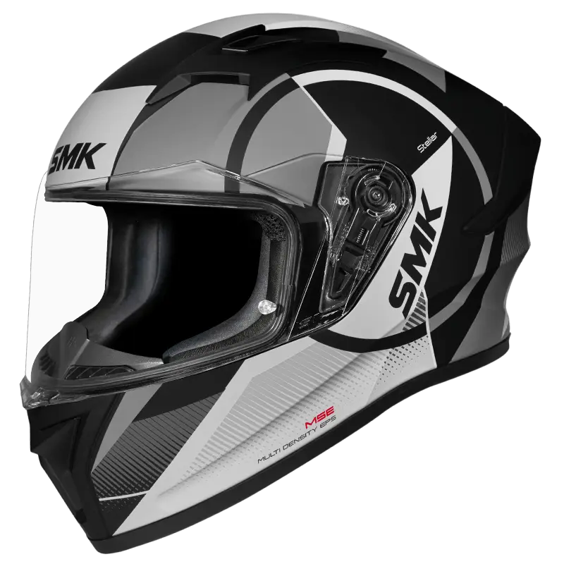 SMK Stellar Faro (MA266) Full Face Helmet - Matt Black/Grey