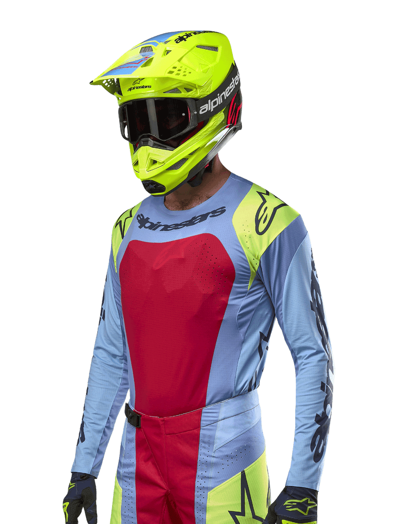 Alpinestars 2025 Racer Hollow Jersey - Light Blue/Yellow Fluo/Red Berry