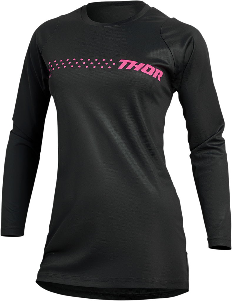 Thor 2024 Sector Minimal Black/Fluro Pink Womens Jersey