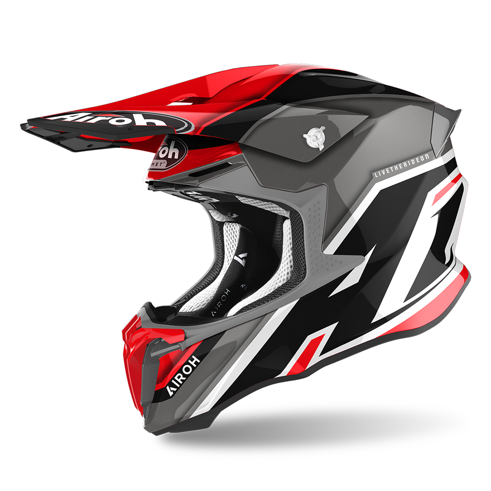 Airoh Twist 2.0 ‘Shaken’ Helmet - Red Gloss
