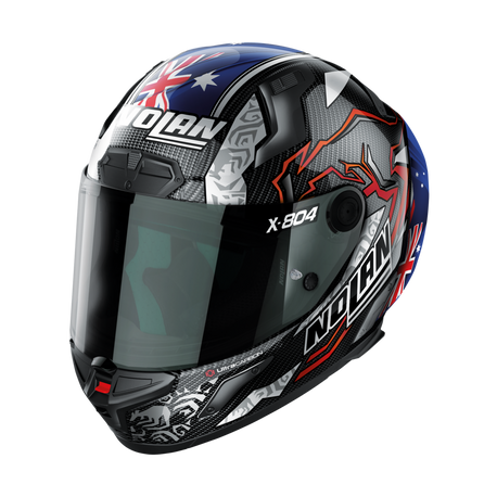 Nolan X-804 RS Full Face Stoner 10th Anniversary Helmet - Carbon Blue White