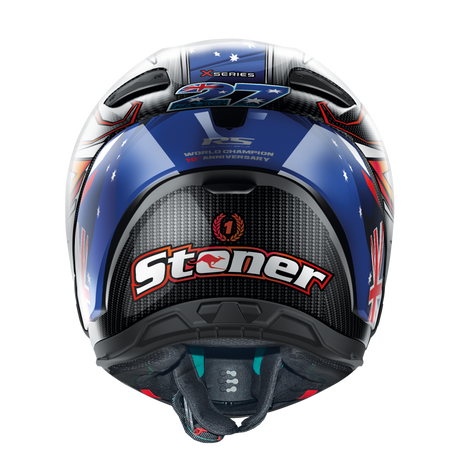 Nolan X-804 RS Full Face Stoner 10th Anniversary Helmet - Carbon Blue White