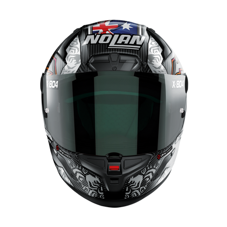 Nolan X-804 RS Full Face Stoner 10th Anniversary Helmet - Carbon Blue White