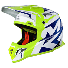 Load image into Gallery viewer, SMK Allterra X-Power (MA154) MX Helmet - Matt White/Blue/Yellow