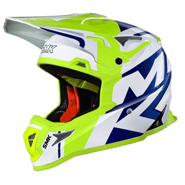 SMK Allterra X-Power (MA154) MX Helmet - Matt White/Blue/Yellow