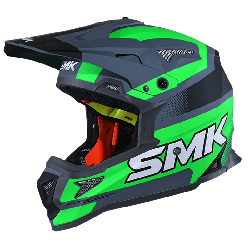 SMK Allterra X-Throttle (MA682) Helmet - Matt Grey Green Black