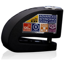 Load image into Gallery viewer, Xena XX6 Black Alarmed Disc Lock