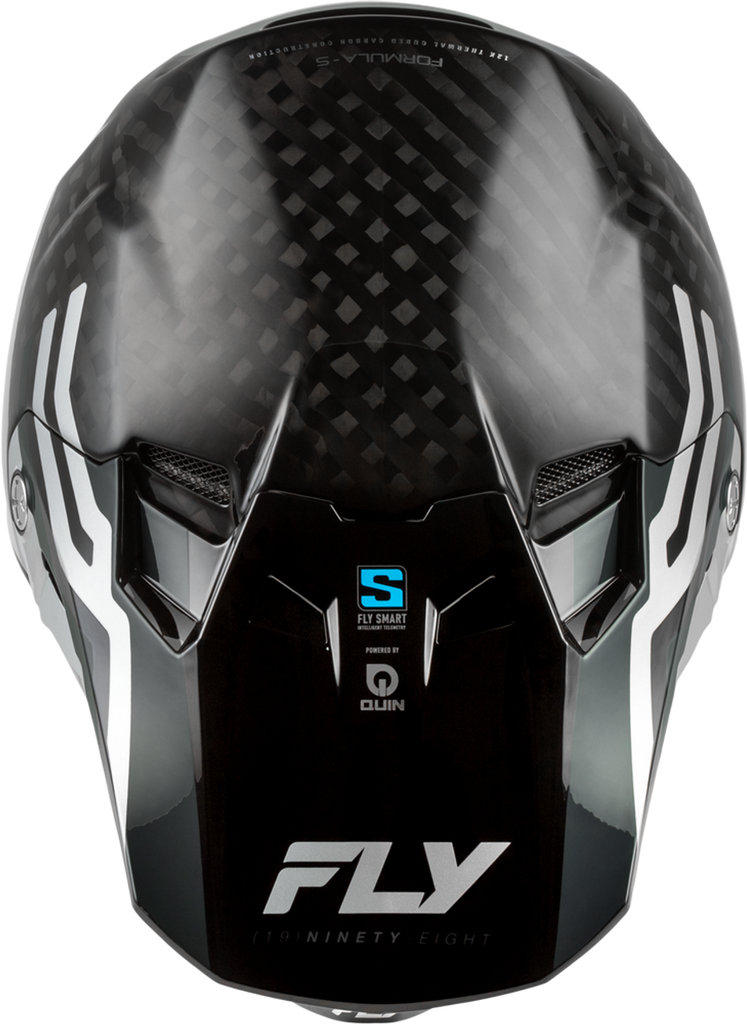 Fly Racing Formula S Carbon Byte Helmet - Black Carbon/Grey/Silver