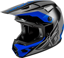 Load image into Gallery viewer, Fly Racing Kinetic Crest Helmet - Grey/Black/Blue