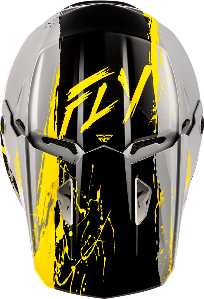 Fly Racing Kinetic Drip Youth Helmet - Grey/Black/Yellow