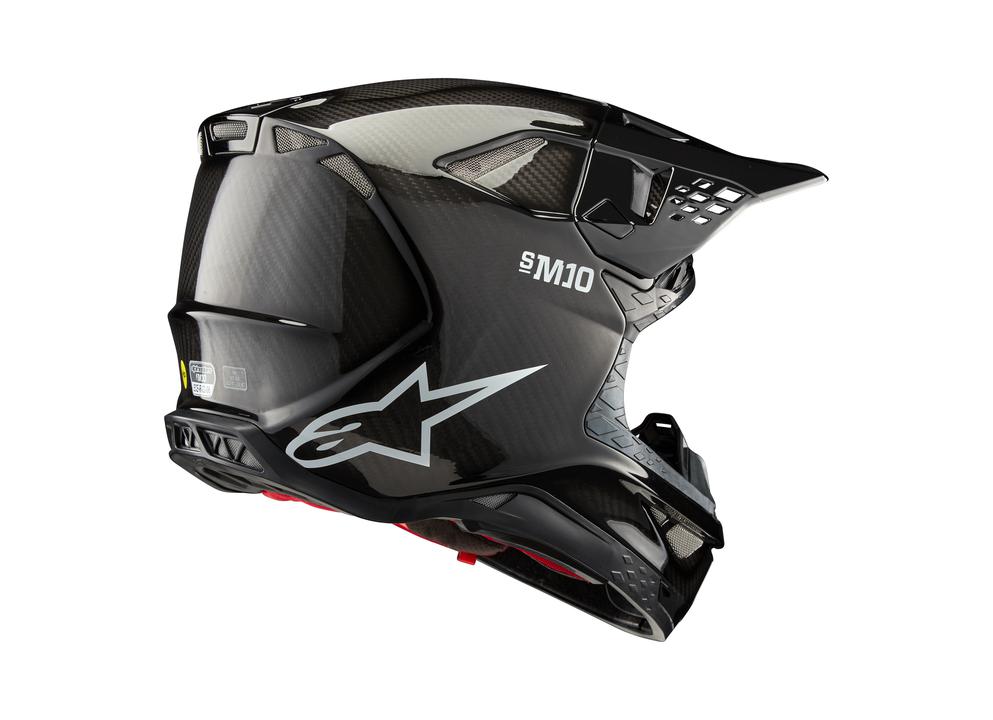 Alpinestars MX24 Sm10 Solid Helmet Black Gloss Carbon - View 2 | Everest Motorcycles