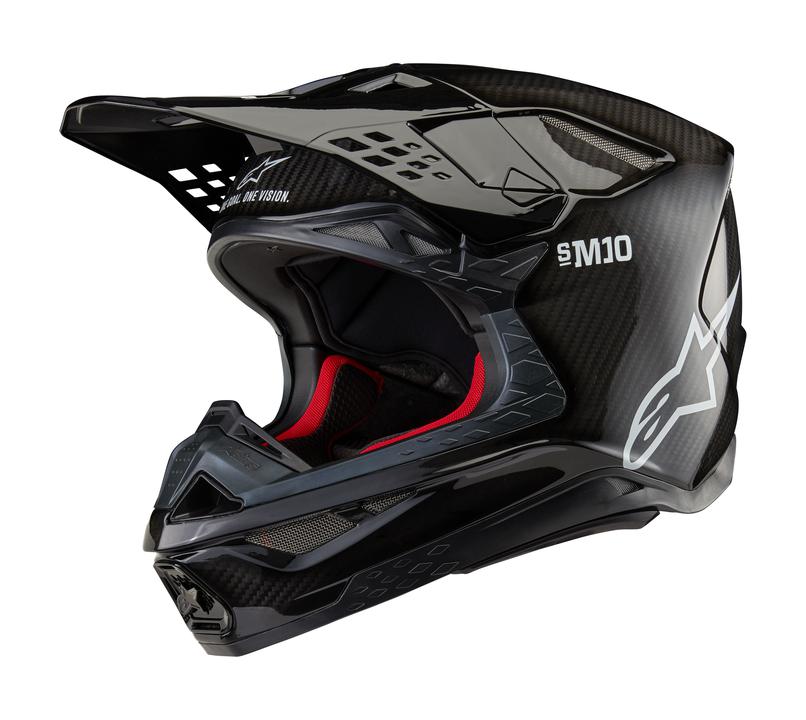 Alpinestars MX24 Sm10 Solid Helmet Black Gloss Carbon - View 1 | Everest Motorcycles