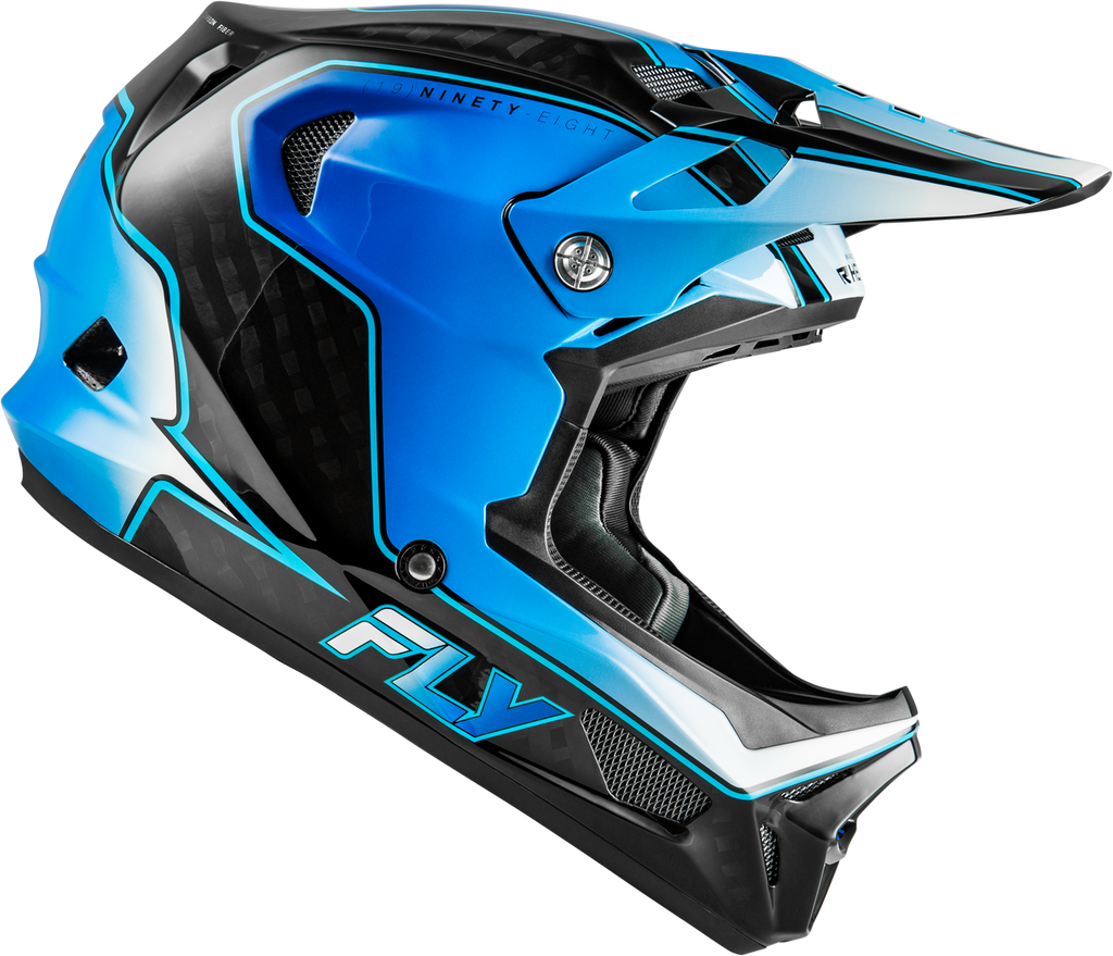 Fly Racing Werx-R MTB/BMX Flow Helmet - Black Carbon/Blue/White
