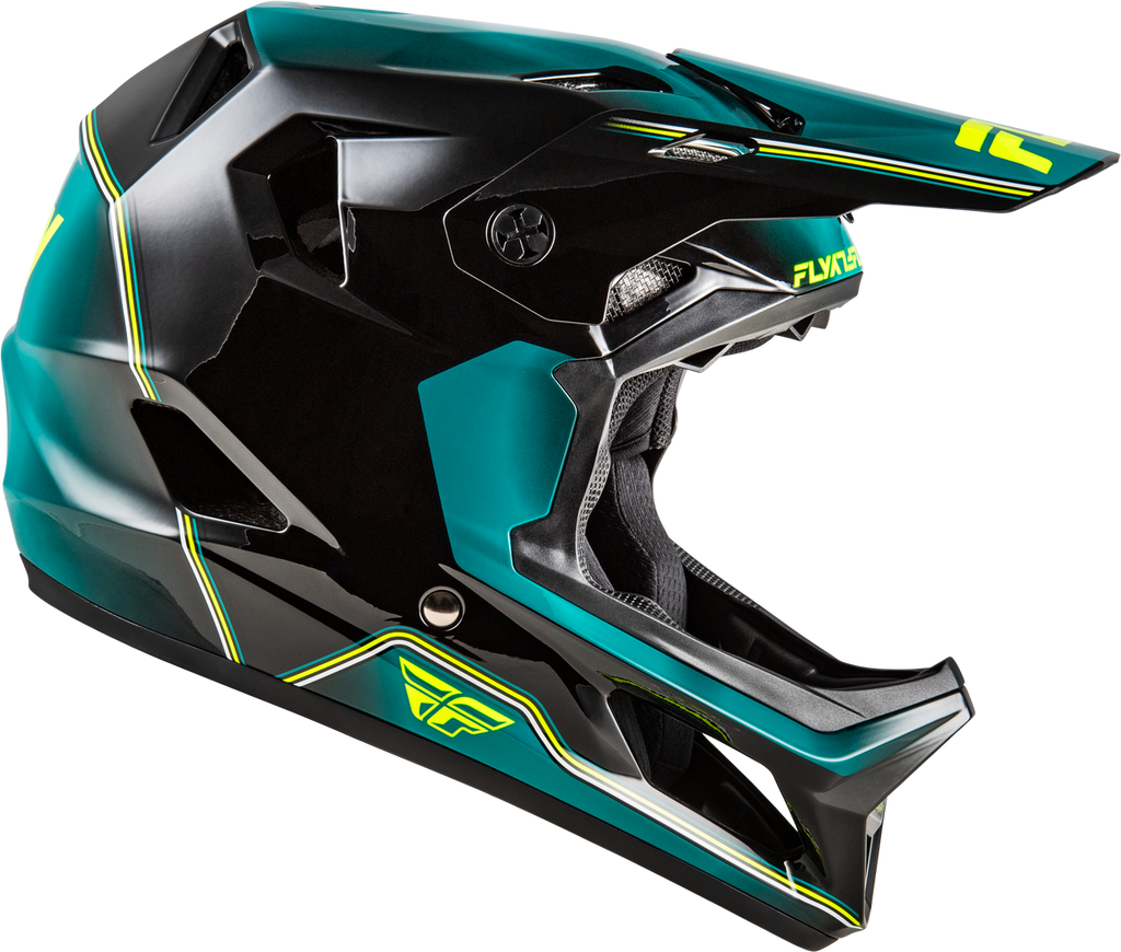 Fly Racing Rayce MTB Repeat Youth Helmet - Black/Teal/Hi-Vis
