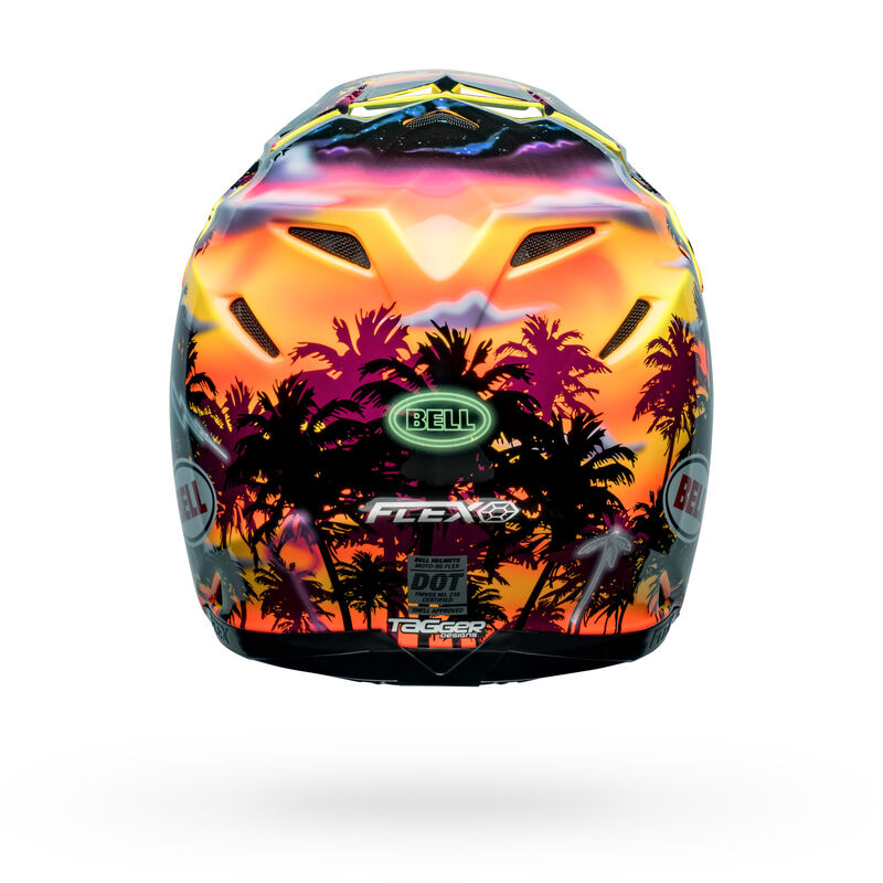 Bell Moto-9S Flex Helmet - Tagger Tropical Fever Gloss Yellow/Orange