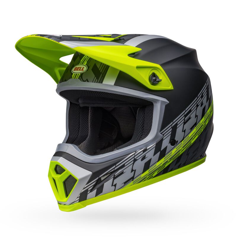 Bell MX-9 MIPS Helmet - Offset Matt Black/Hi-Viz Yellow