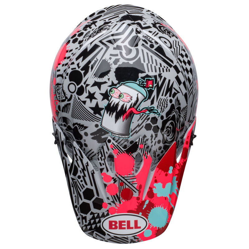 BELL MX-9 MIPS Helmet - Tagger Splatter Bright Red/Grey