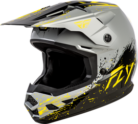 Fly Racing Kinetic Drip Youth Helmet - Grey/Black/Yellow