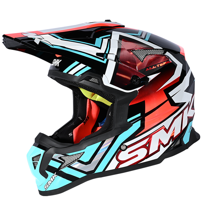 SMK Allterra X-ACES (GL253) MX Helmet - Black/Blue/Red