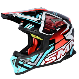 SMK Allterra X-ACES (GL253) MX Helmet - Black/Blue/Red