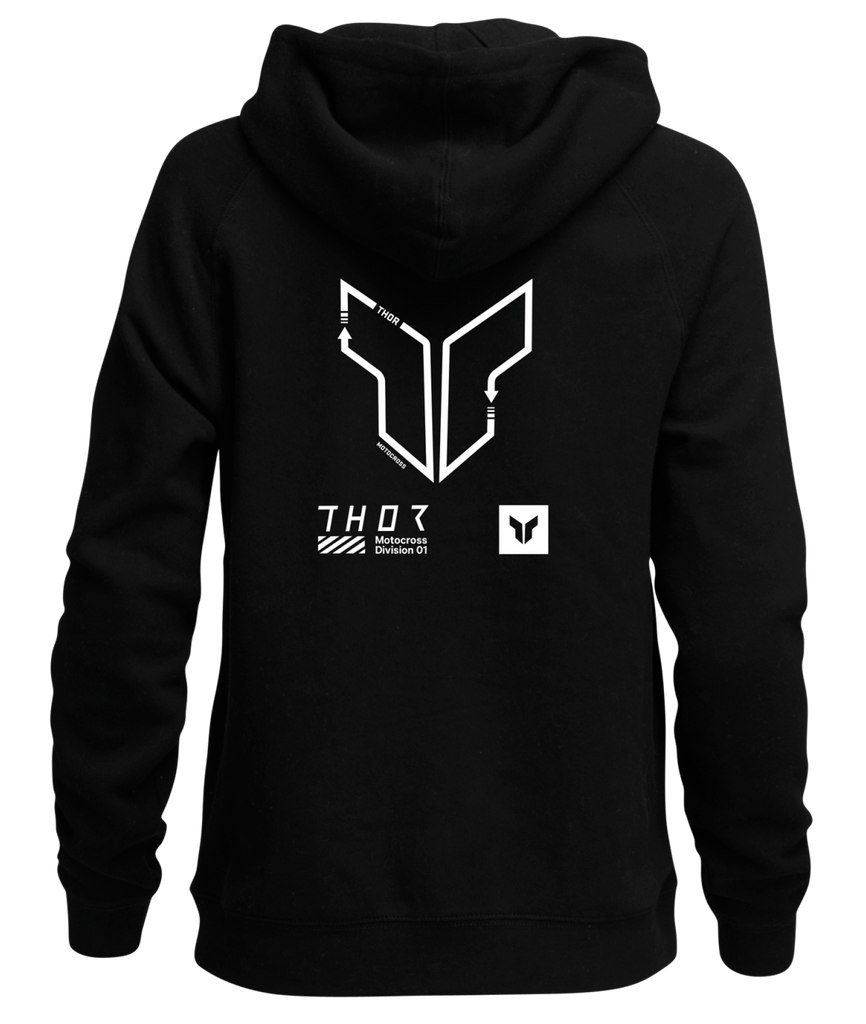 Thor 2025 Trax Black Womens Pullover Hoodie