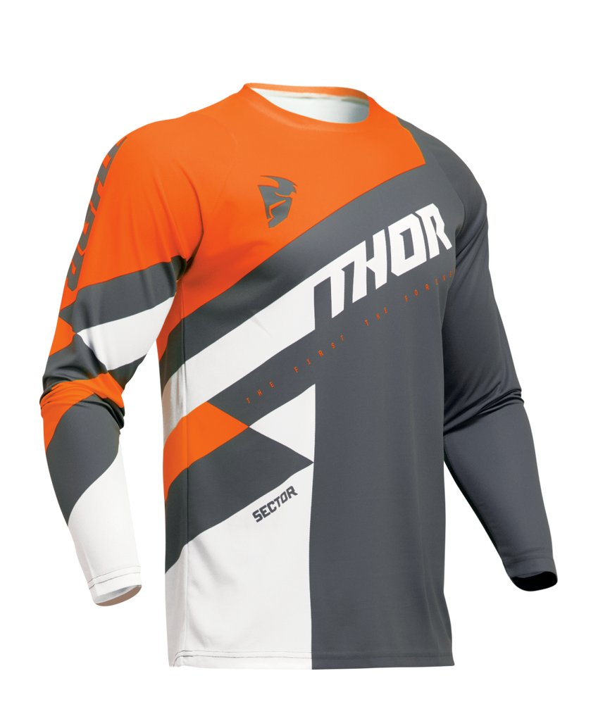 Thor 2025 Sector Checker Charcoal/Orange Jersey