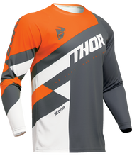 Load image into Gallery viewer, Thor 2025 Sector Checker Charcoal/Orange Youth Jersey