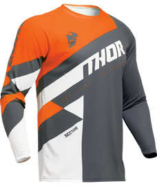 Thor 2025 Sector Checker Charcoal/Orange Youth Jersey