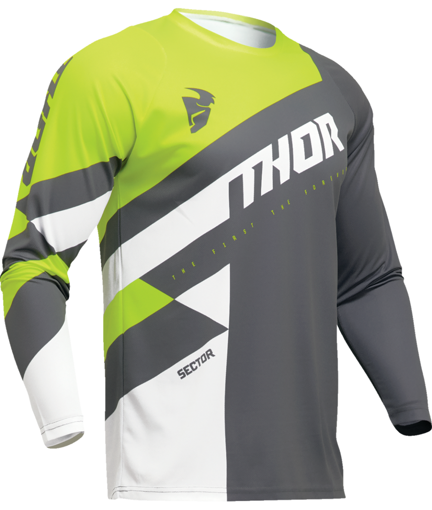 Thor 2025 Sector Checker Charcoal/Acid Youth Jersey