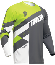 Load image into Gallery viewer, Thor 2025 Sector Checker Charcoal/Acid Youth Jersey