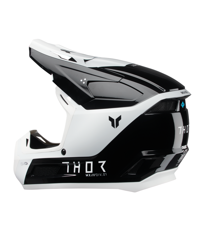 Thor 2026 Fleet Storm Gloss Black/White Youth Helmet