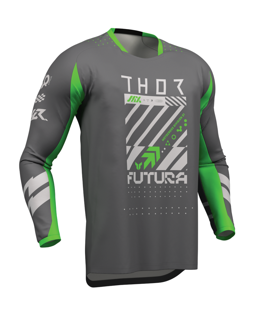 Thor 2026 Launchmode Futura Charcoal/Green Jersey