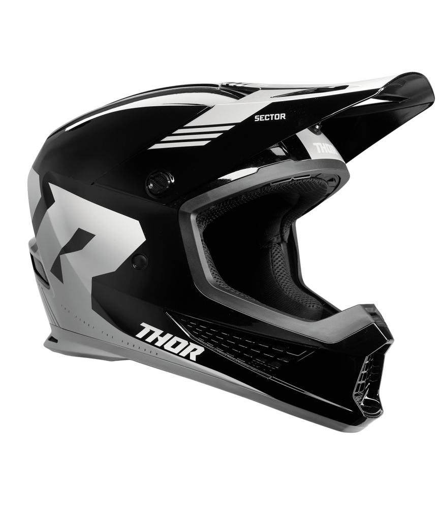 Thor 2025 Sector 2 Carve Gloss Black/White Helmet