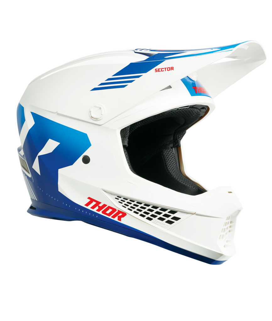 Thor 2025 Sector 2 Carve Gloss White/Blue Helmet
