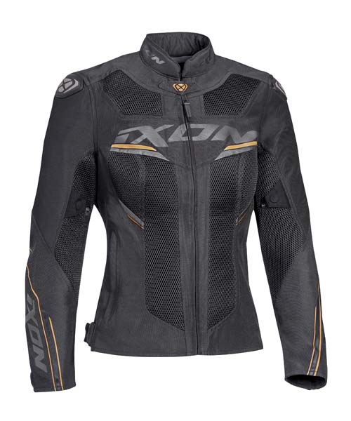 Ixon Draco Lady Textile Jacket - Black/White/Gold