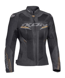 Ixon Draco Lady Textile Jacket - Black/White/Gold