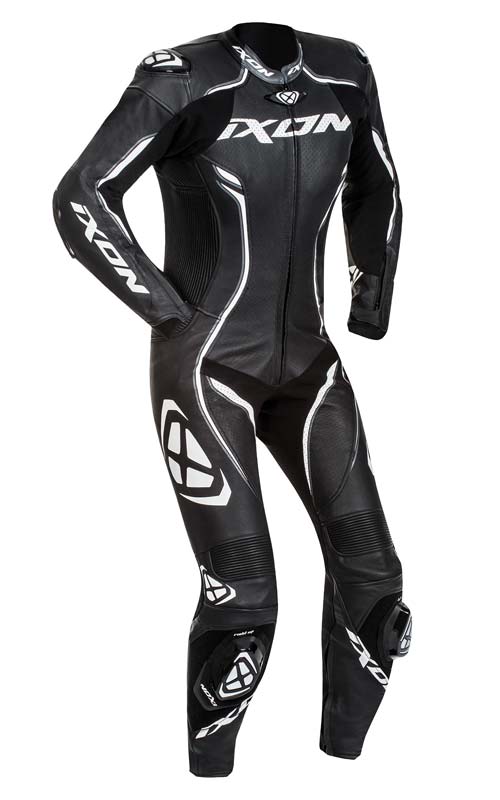 Ixon Vortex Women's One Piece Leather Suit - Black/White