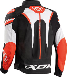 Ixon Jackal Leather Jacket - White/Red/Black