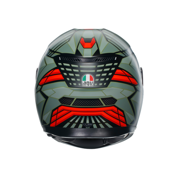 AGV K3 Decept Helmet - Matt Black/Green/Red