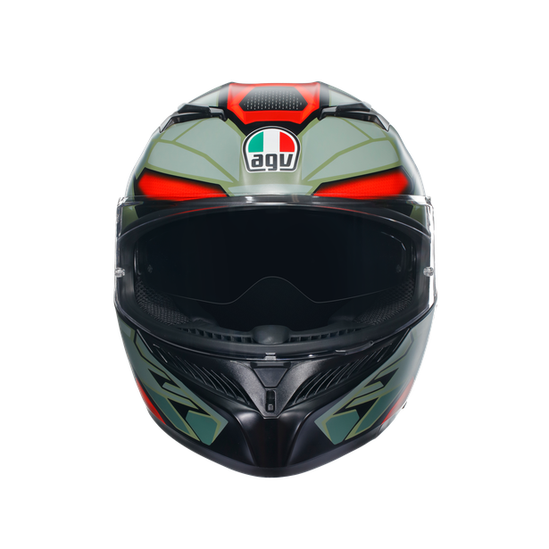 AGV K3 Decept Helmet - Matt Black/Green/Red