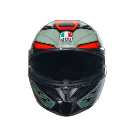 AGV K3 Decept Helmet - Matt Black/Green/Red