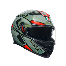 AGV K3 Decept Helmet - Matt Black/Green/Red
