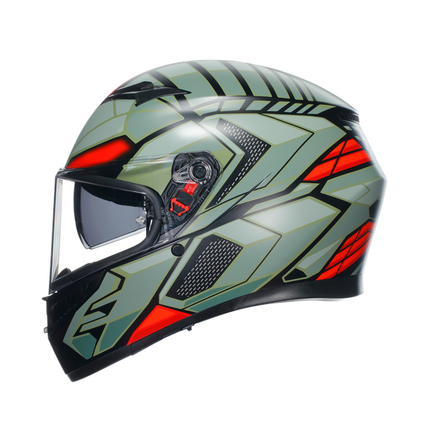 AGV K3 Decept Helmet - Matt Black/Green/Red
