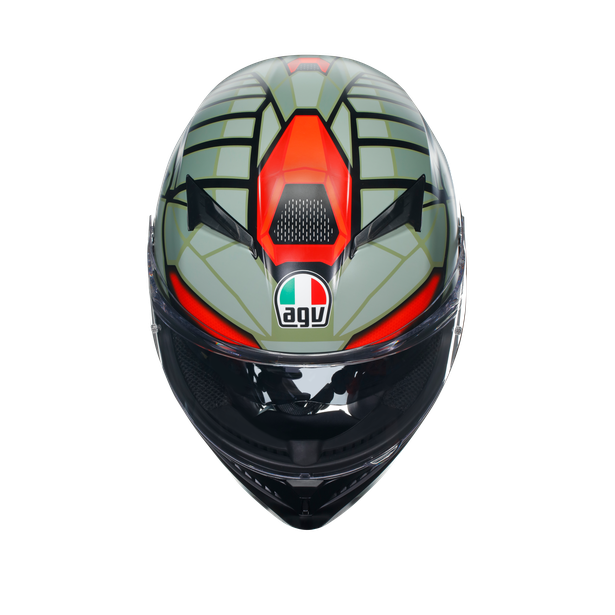 AGV K3 Decept Helmet - Matt Black/Green/Red