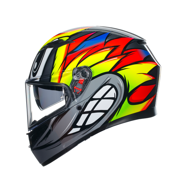 AGV K3 Birdy 2.0 Helmet - Grey/Yellow/Red