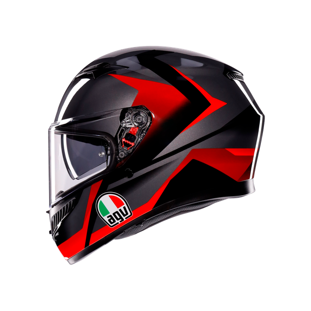 AGV K3 Striga Hemet - Matt Black/Grey/Red - MotoHeaven