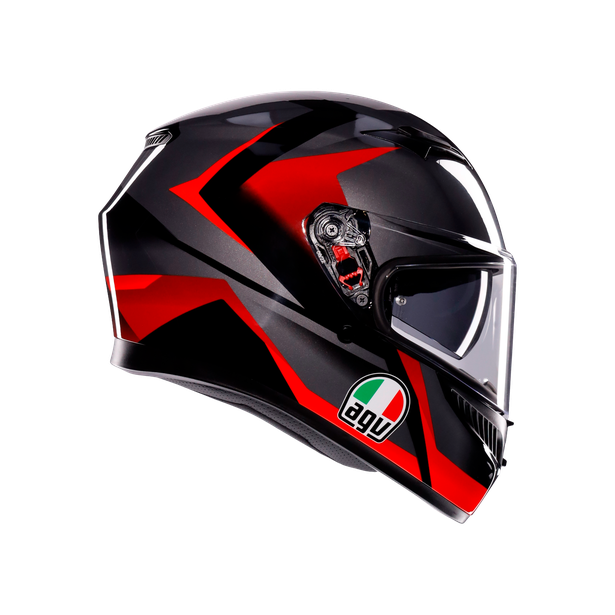 AGV K3 Striga Hemet - Matt Black/Grey/Red - MotoHeaven
