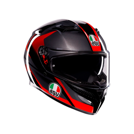 AGV K3 Striga Hemet - Matt Black/Grey/Red - MotoHeaven
